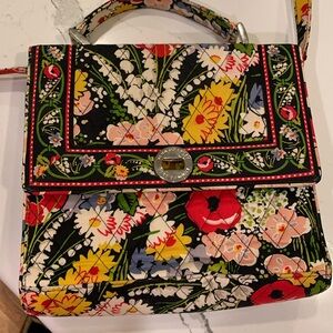 Vera Bradley Flower Pattern Handbag with handle & Shoulder Strap